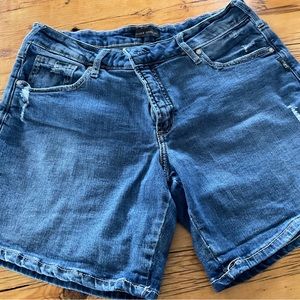 Silver jean shorts